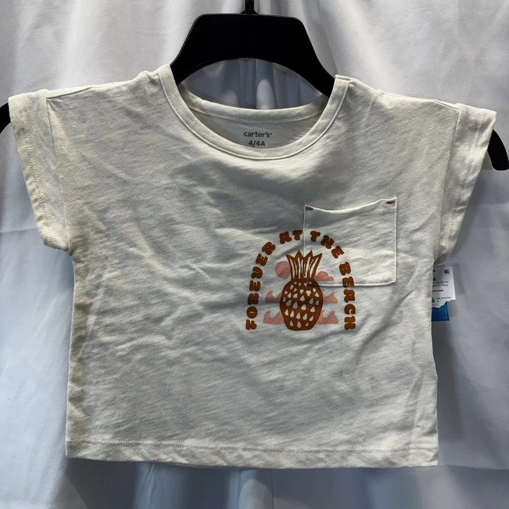 Carters Girls NWT Ivory Pineapple Forever At The Beach Size‎ 4